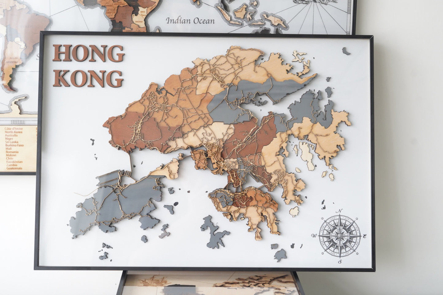 相框款 - 香港地圖