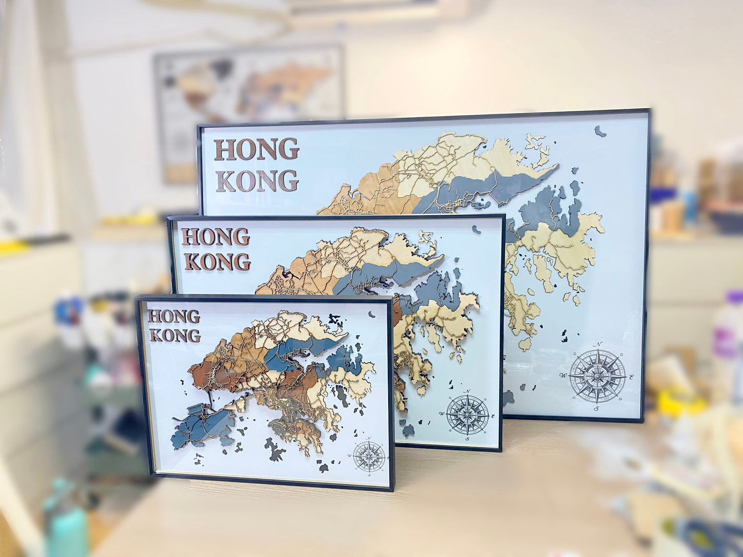 相框款 - 香港地圖