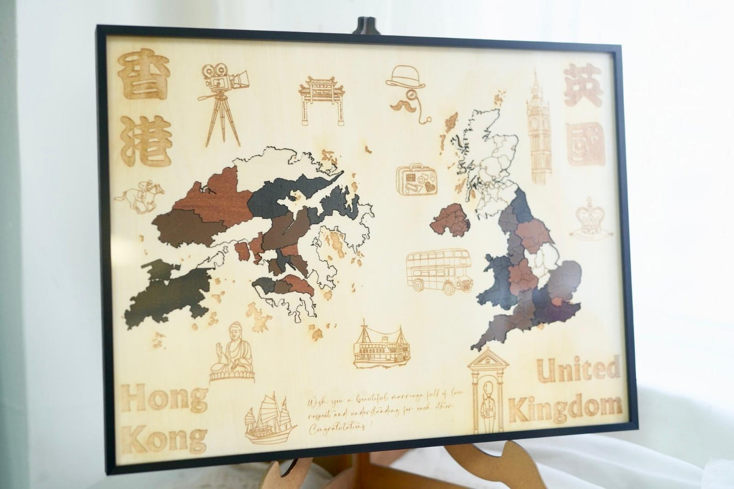 40x60cm相框款 - 香港+英國地圖