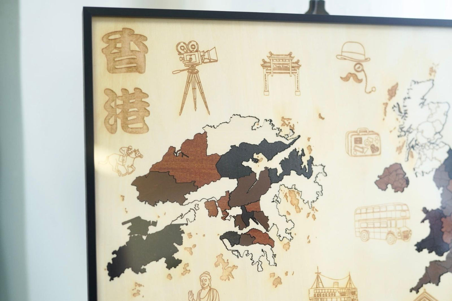 40x60cm相框款 - 香港+英國地圖
