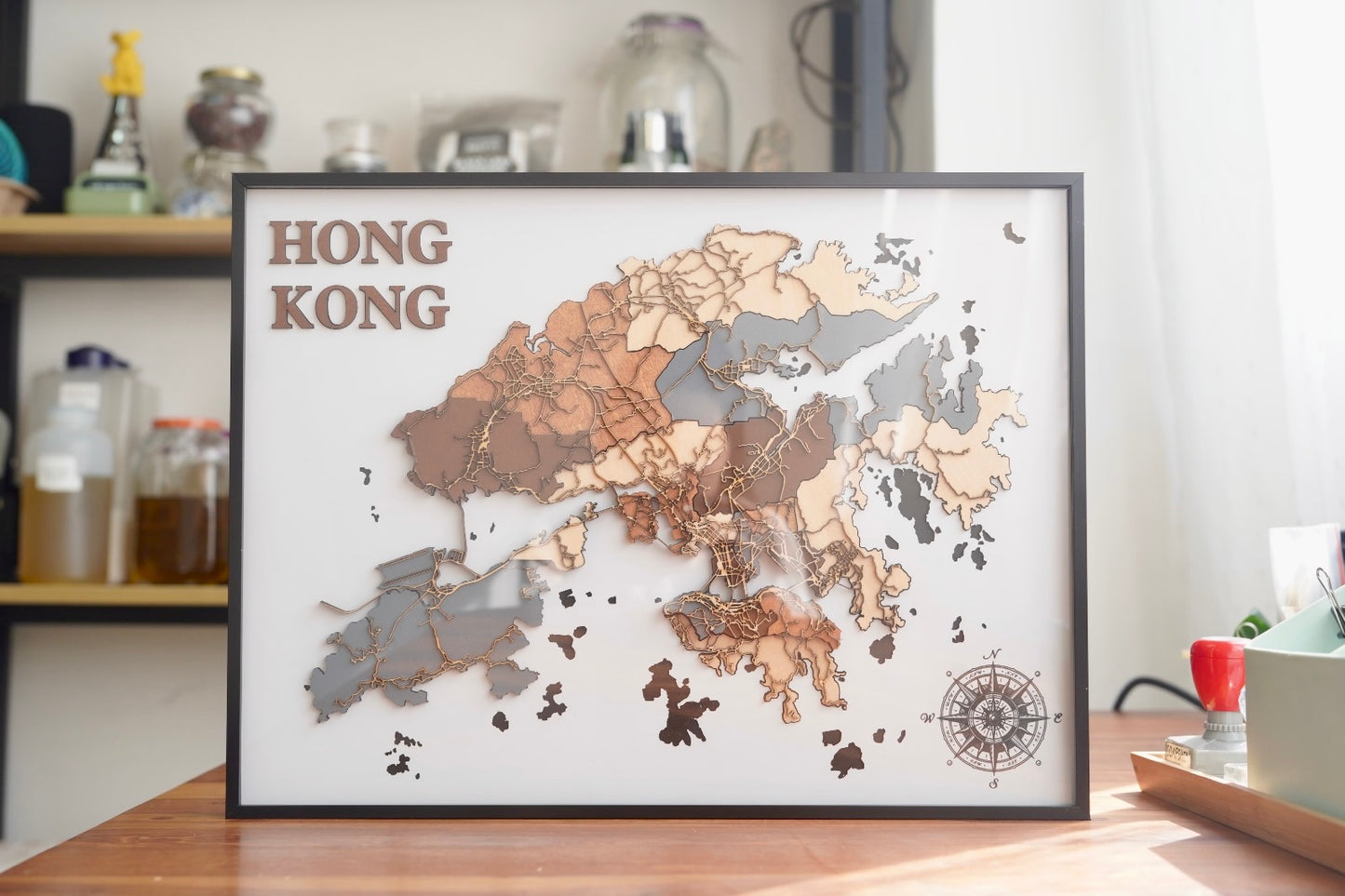 相框款 - 香港地圖