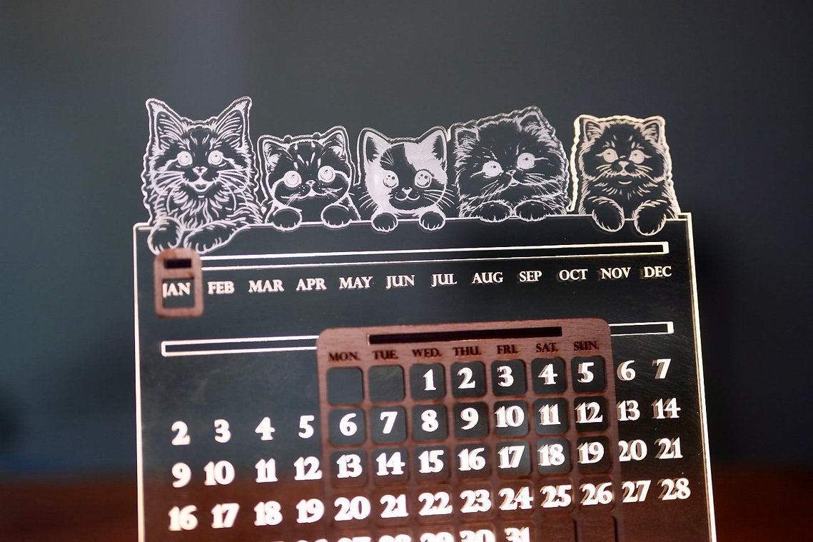 貓貓萬年曆 - 發光燈座
