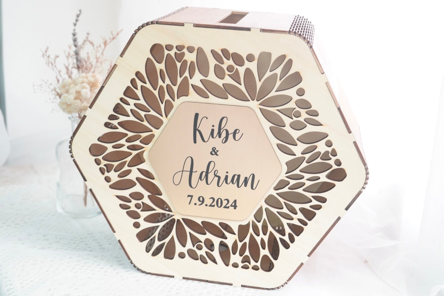 Wooden Wedding Card Box